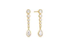  Wanderer - Ear studs - Silver / 14kt GP - Zirconia